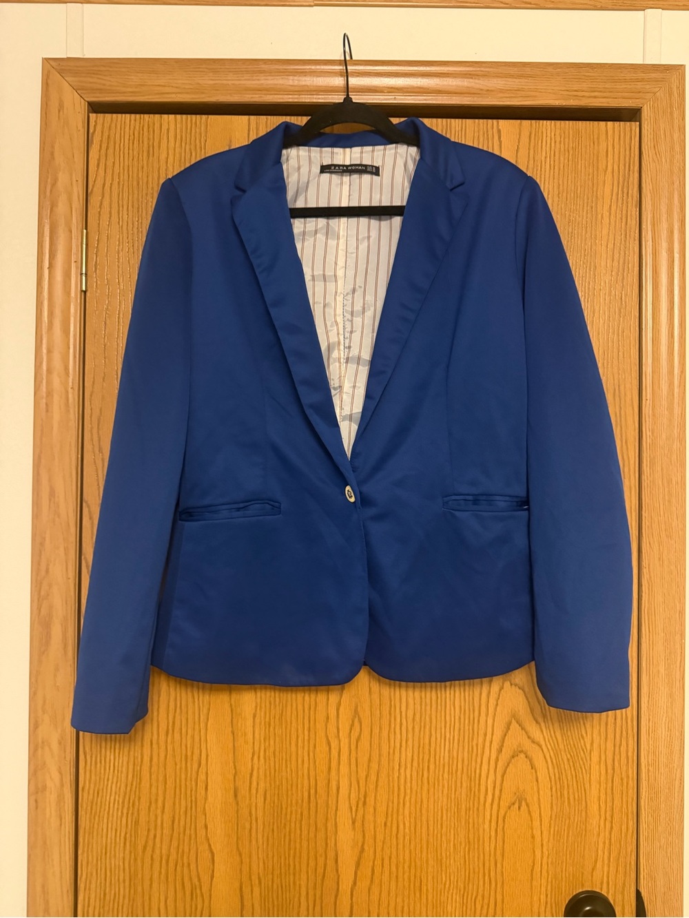 ZARA woman cobalt blue blazer size XL